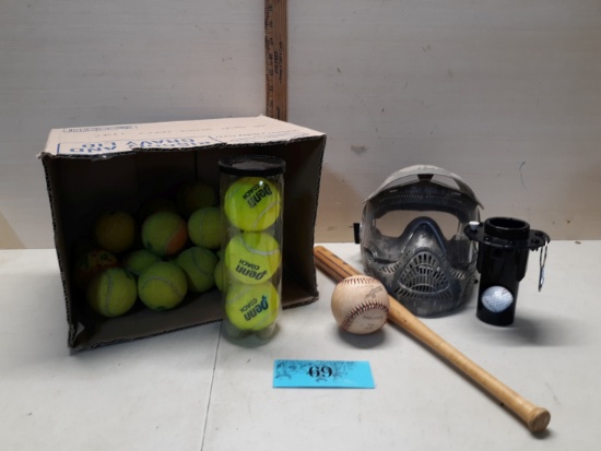 Misc Lot, Tennis Balls, Braves Souvenir Bat and more