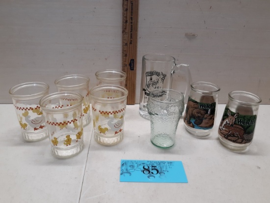 Vintage Jelly Glasses, Coke Glass, Oktober Fest