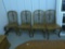 dinning chairs, lot of 4 matching chairs all wood backs are 40in tall and seats are 22in wide