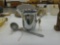vintage kitchen items, stainless steel pitcher and gold medal sno-cone spoon