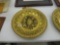 vintage brass wall plate, made in england with fruit design 12in across