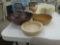 wood serving bowls, lot of 3 largest is 4in tall and 12in across