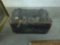 vintage wood ammo box, from clinton iowa dated 1970 with lactching lock 19in long and 10in tall