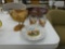 bird decor, two liquor glasses, quail plate, and handmade bird figure that is 7in tall