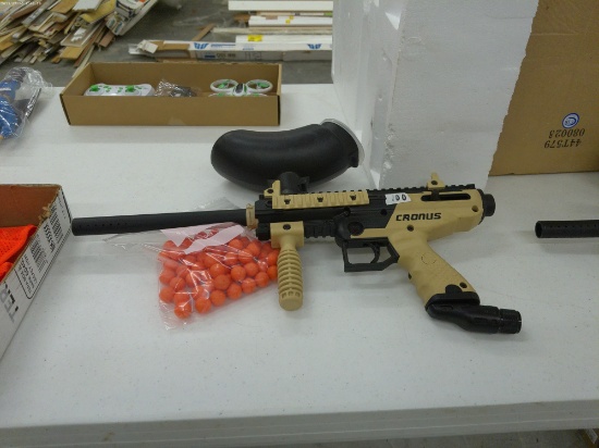 paintball, cronus brand with a bag of paintballs