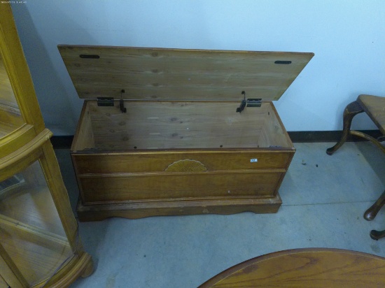 cedar chest, nice traditional style all wood with metal hardware 38in long 19in tall