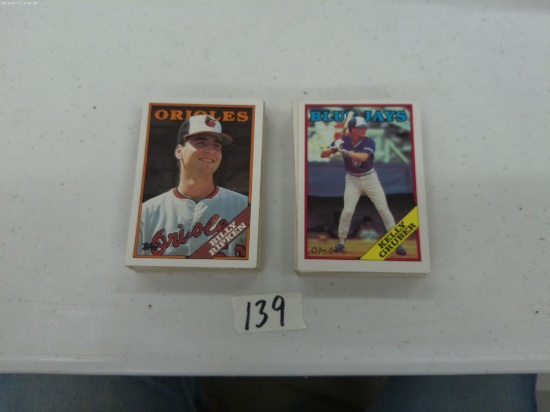 baseball cards, large run of topps 1988 team cards