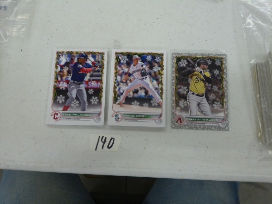 baseball cards, lot of 2022 limited edition christmas player cards