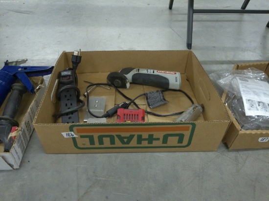tool lot, craftsman multi tool, air grinder, 120W power supply and more