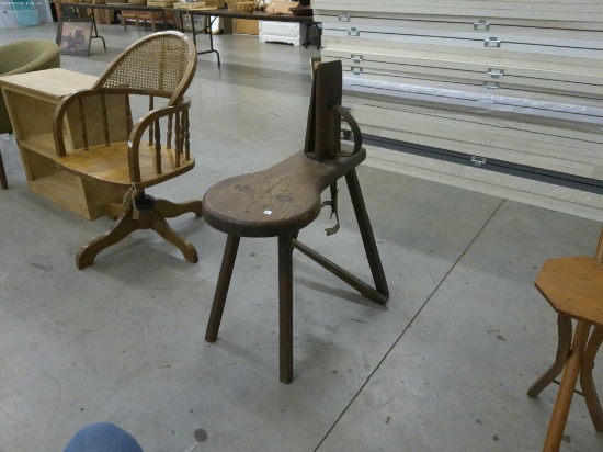 cobbler's bench, Antique wood and leather all original bench is 21in tall and 27in long