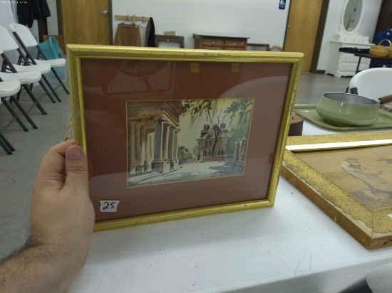 signed charleston print, framed print by famous sc artist virginia fouche art title is church street