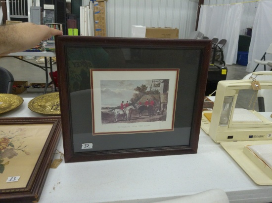 framed print, "returning from the hunt" by w. shayer 15x17