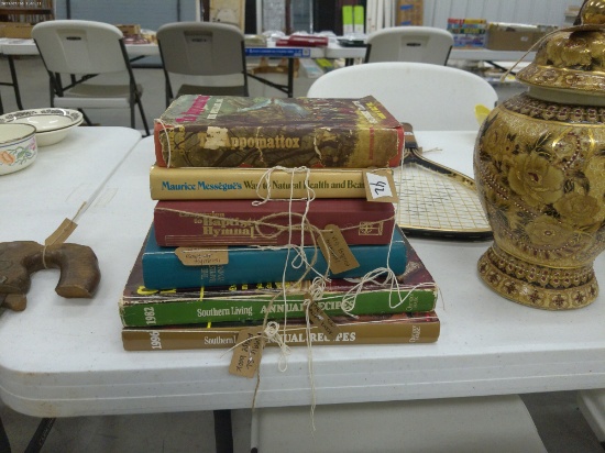 vintage books, mixes lot includes a civil war novel, hymnals and cookbooks