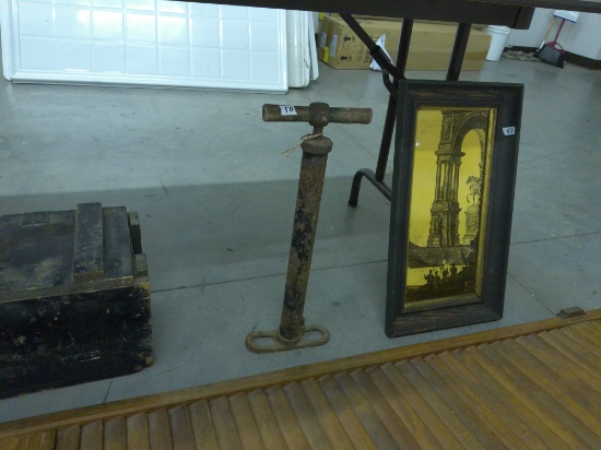 antique bike pump, cool display piece 21in tall
