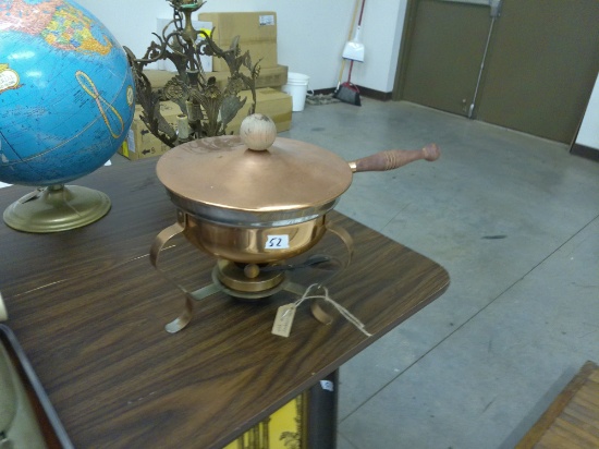 vintage fondue pot, made of copper all original 10in tall