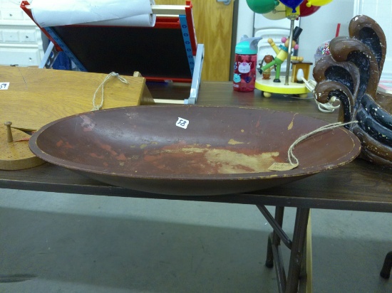 dough bowl, vintage wood 19in long