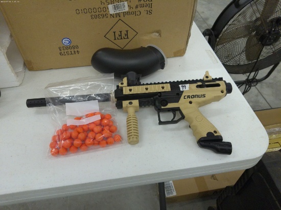 paintball, cronus brand with a bag of paintballs