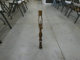modern art candle holder, wood hand carved figure of a woman 20in tall