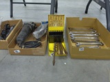 drill bits, metal case and large bits
