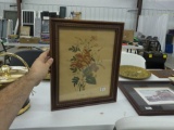 framed print, vintage floral print by chirat 13x16