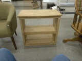 bookshelf, small wood open shelf design 25in tall and 27in wide