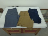 men's dress pants and shorts, 2 pairs of old navy size L and a pair of Gap 36x32 pants