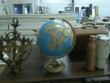 vintage world globe, made by cram's 15in tall on stand