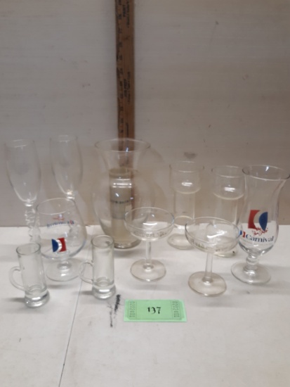 Clear Glass Lot, Candle Holders, Carnival glasses and more