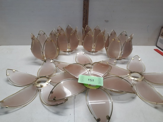 Vintage Lotus Flower Lamp Shades, Lotus Flower Glass Replacement