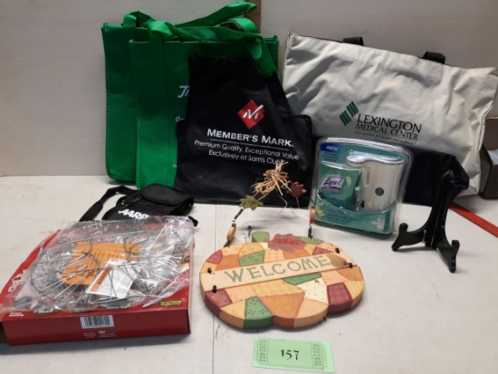 Misc Lot, Chef Basket, Bags, Welcome Sign and more
