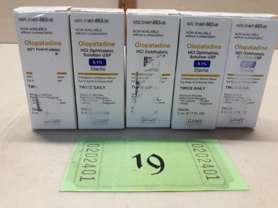 Olopatadine HCI Ophthalmic Solution .01% Sterile, NIB