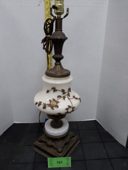Vintage Brass and Marble Lamp, untested