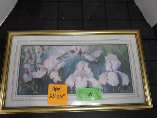 Hummingbird Framed Pring, R Allen