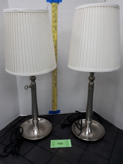 Silver Lamps with Shades, untested