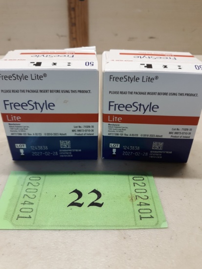 Abbott Freestyle Lite Blood Glucose Strips, NIB