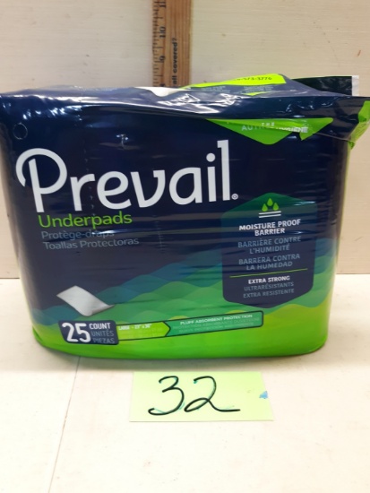Prevail Underpads, Size Large, NIP
