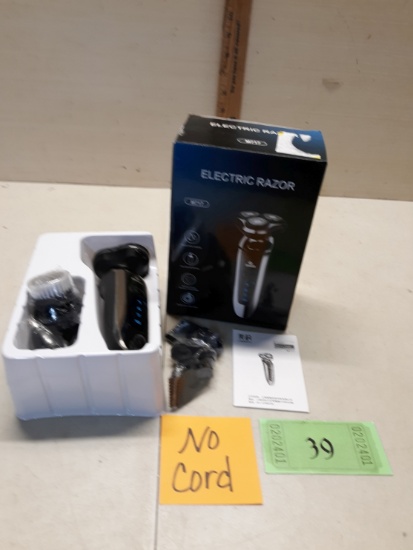 Meigou Electric Razor, no charge cord, battery also, powers on