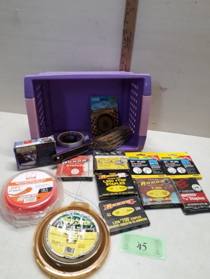 Misc Lot, Weed eater string, staples and more