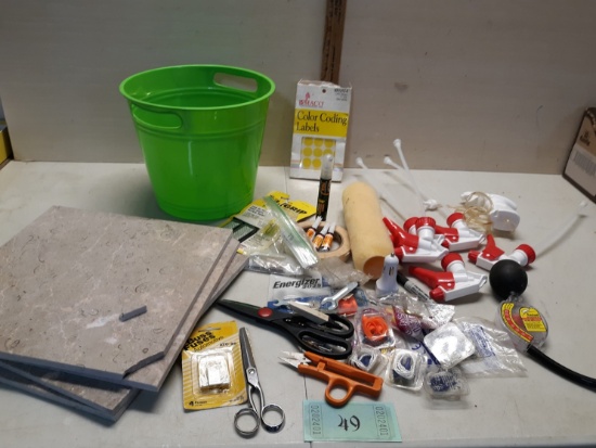Misc Lot, Tiles, scissors, ear plugs and more