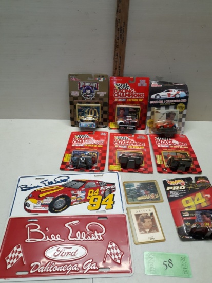 Nascar Lot, die cast cars, tags, cards