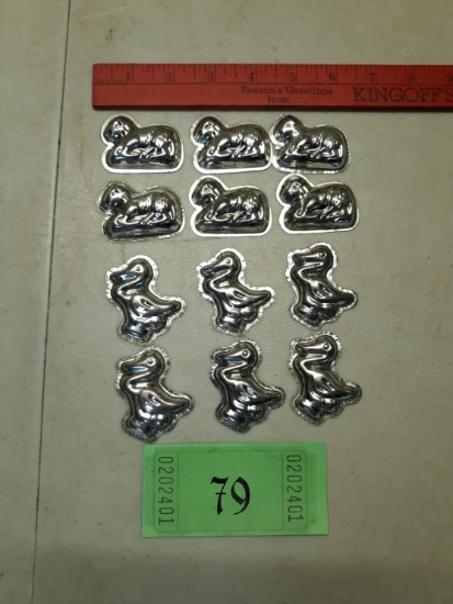 Vintage 2" Candy Molds, Sheep, Stork