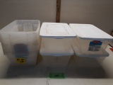 Rubbermaid Shoe Box, 21 boxes, 17 no lids
