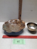 Silver Plated Bowl, Handmade Ceramic Bowl w/Texture Design