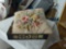 needlepoint throw pillow, vintage with floral design by steinwinder enterprises, inc. 15in sq