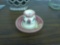 pottery, floral designed candle holder 3in tall handmade