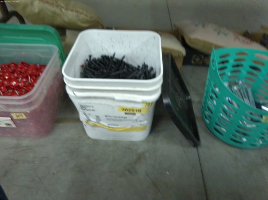 fasteners, versico's HPRX fasteners large bucket full they are 4in long