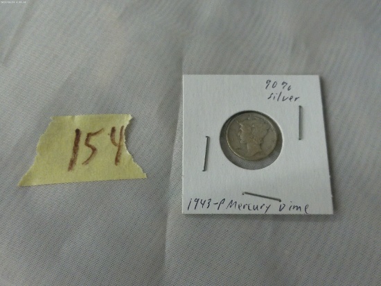 mercury dime, 1943-P silver in card