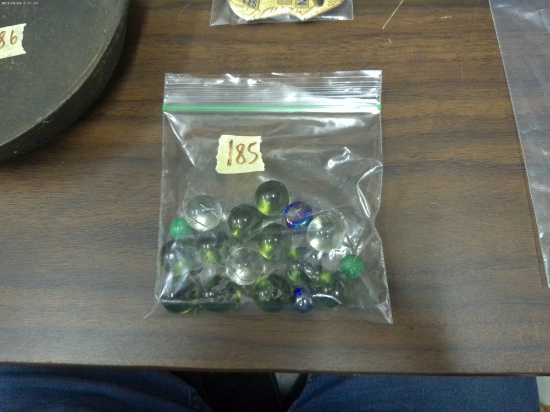 art glass marbles, mixed bag lot