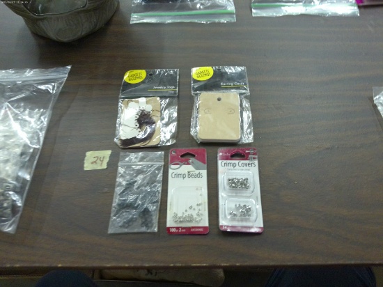 jewelry making, includes crimp beads and covers, earring cards and more all new