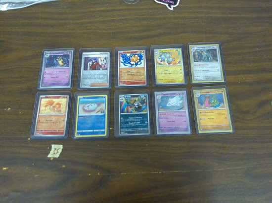pokemon cards, 10 english holographic cards in mint shape all in hard top loaders